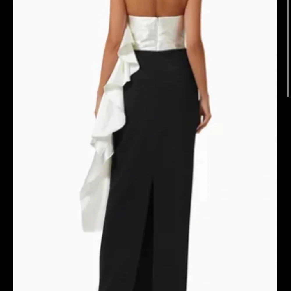 Solace London Strapless Black and White Dress - Picture 2 of 6